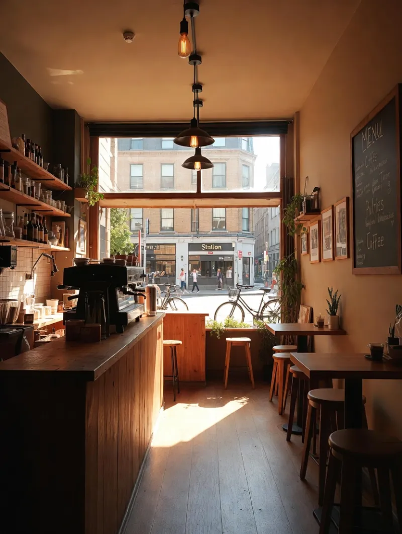 街に開かれた小さなカフェ